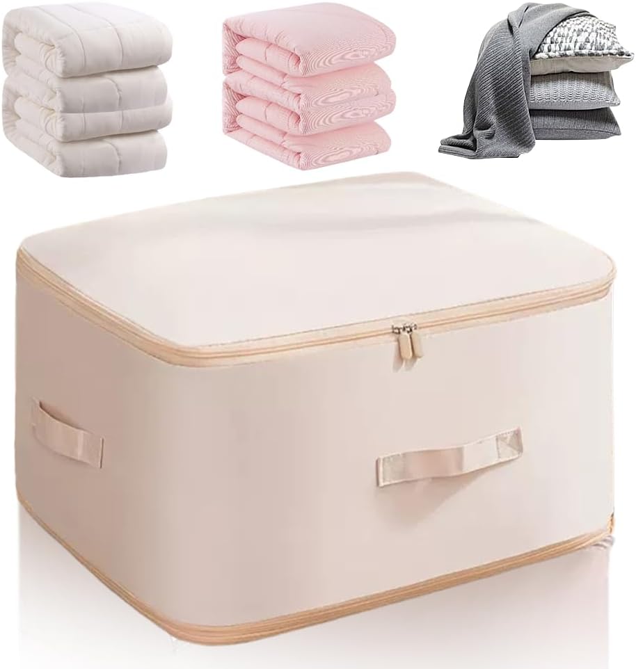 Ultra Space Saving Self Compression Organizer, 2026 Upgraded Space Saving Self Compression Organizer for Comforters, Blankets, Bedding, Portable Heavy Duty Moving Bags Storage Tote for Space Saving
