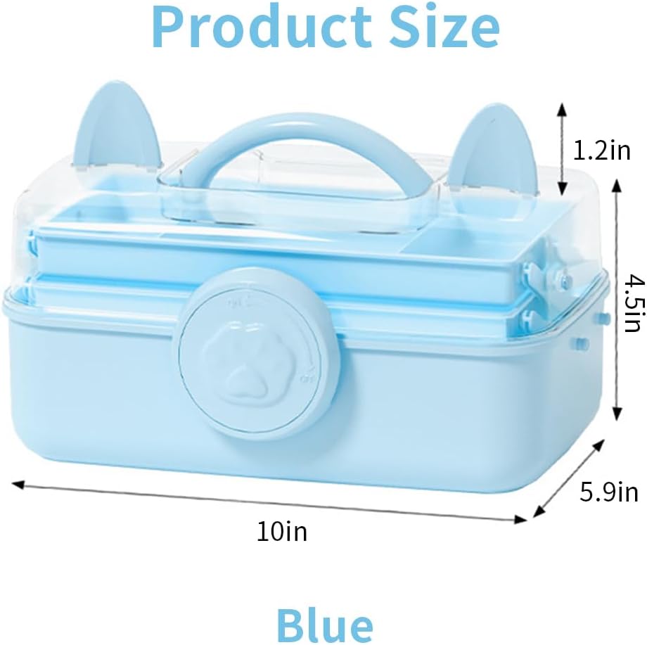 Bow Knot Hair Accessories Organizer Box - Cute Dust Proof Childrens Jewelry Storage Box, 3 Layers Plastic Storage Box for Clips, Headbands, Bands, Jewelry, etc