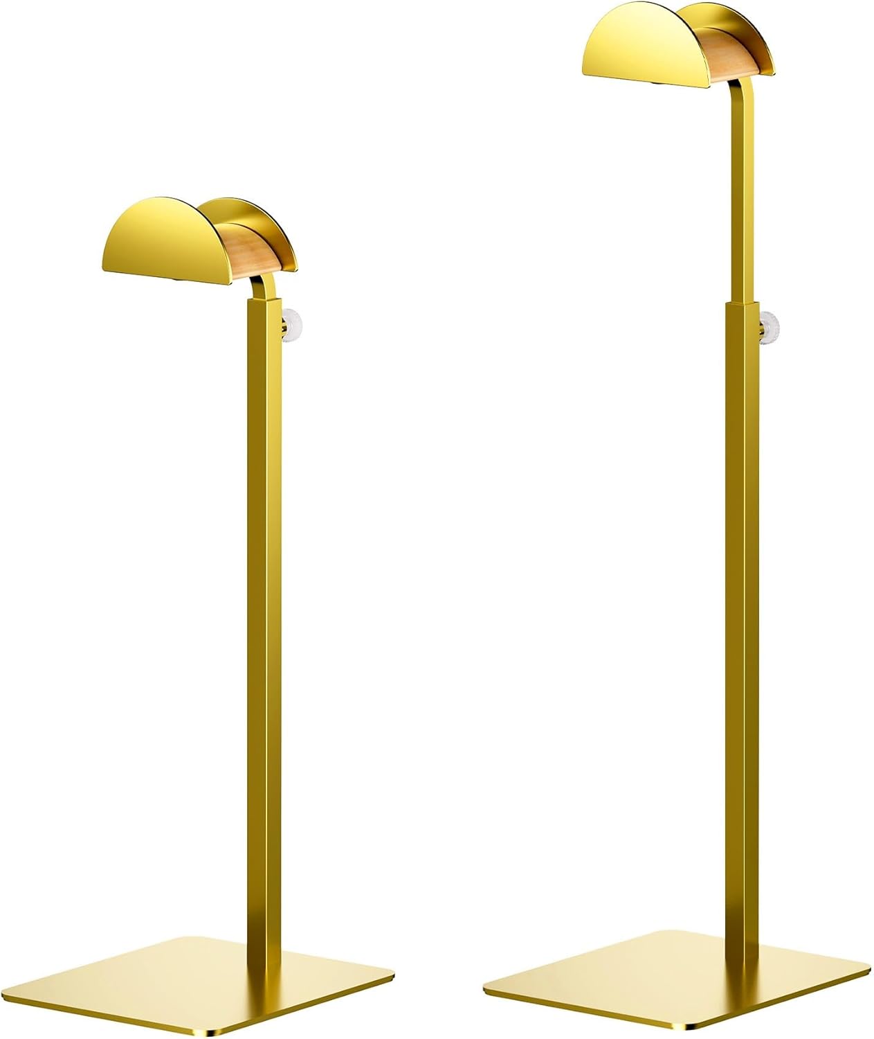 2 Pack Purse Display Stand, Purse Holder Handbag Display Stand Metallic Gold Purse Hanger Showing Bags, Purses, and Wreath, Adjustable Hook Stand for Tabletop, Closet, Desk, and Retail Use