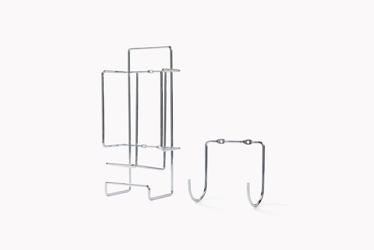 JERDON Ironing Board Holder and Iron Caddy - Stainless Steel Iron Holder with Hook - J525C