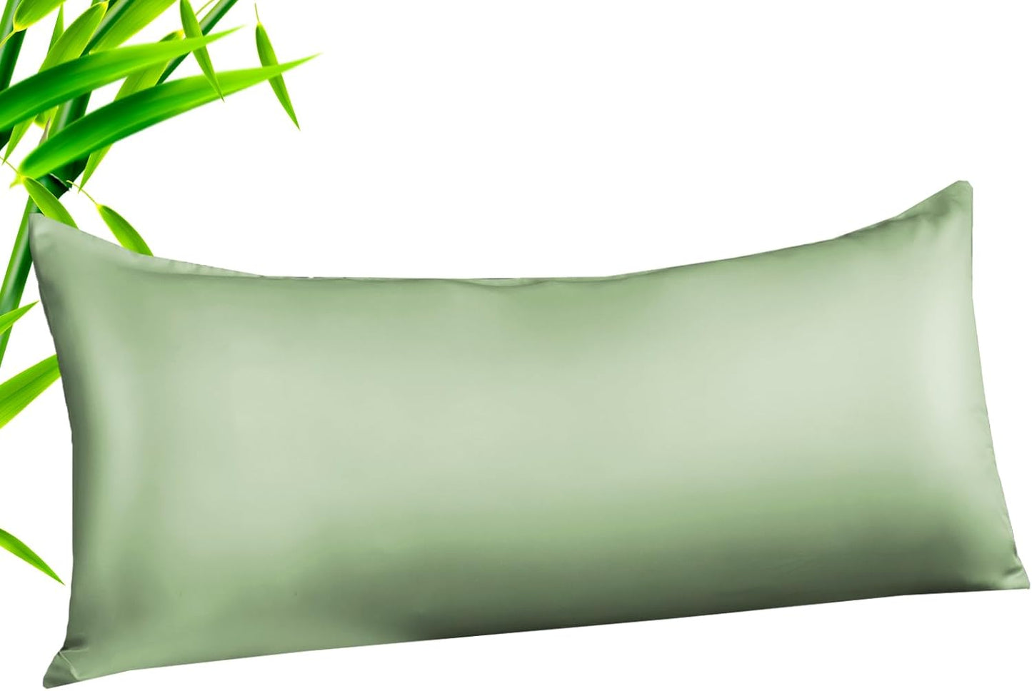 TELUS Body Cooling Pillow Case Cover, Bamboo Rayon & Lyocell Pillowcase with Zipper Closure, Breathable Pillow Case for Hot Sleepers and Night Sweats, 20x54 inches, Sage Green