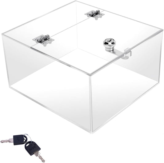 Acrylic Transparent Medicine Box，Medication Lock Box, Clear Medicine Storage Organizer & First Aid Box, for Home & Travel(Clear)