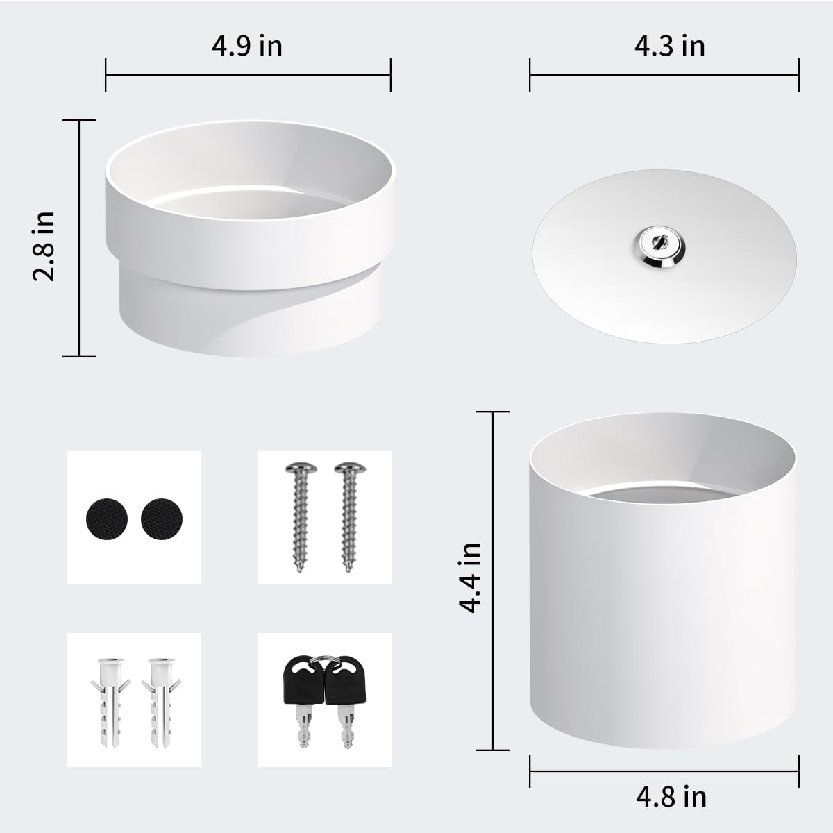 Sdstone Fireresistant Waterproof Flower Pot Diversion Safe with key Locks,Stainless Steel Secret Hidden Safe,Perfect for Hiding The Valuables Inside (Black) Plants Not Include 2pack