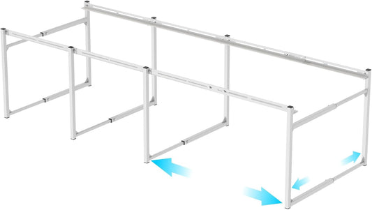 iSPECLE 2 Tier Freezer Rack Organizer - Fits 20 to 25 Cu.Ft Large Chest Freezer, Divided into 3 Layers for Easy Access, White