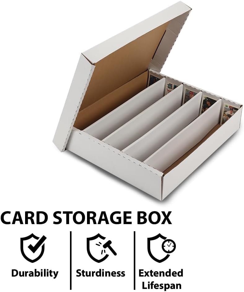 GRAND ORANGE 5000 Count Card Storage Box Full Lid Trading and Gaming Card Storage Box Sports Card Storage Boxe for Pokemon MTG Card Holders Collector Box Card Box Organizer