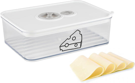 Cheese Container for Refrigerator,Cream Cheeses Storage Box,Cheese Keeper with Airtight Lid and Time Recording,BPA-Free Kitchen Storage Organizer Sliced,Grated,Cheddar Cheeses Saver,clear