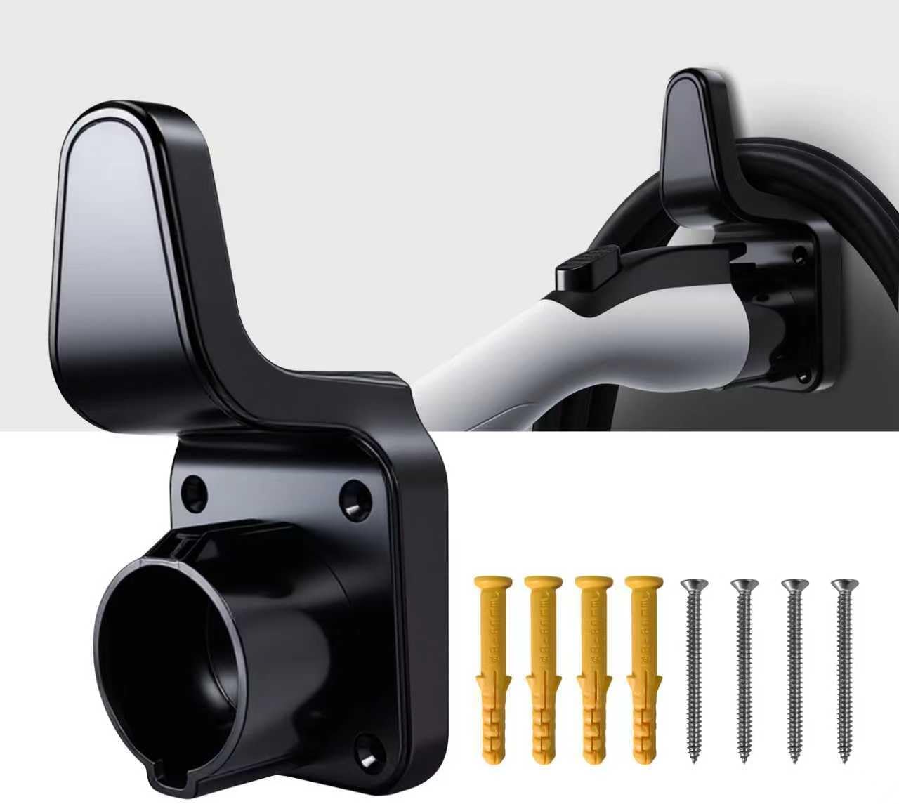 J1772 EV Extension Cable Holder, Level 2 EV Charger Extension Cord Holder, Heavy-Duty 240V EV Extension Cable Holder(Only Holder)