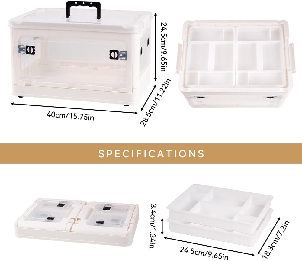 DOUKE 30qt Medicine Organizer Storage Box – Plastic First Aid Box Empty with Lid, Stackable Medical Container with Handle & Wheels, Sturdy BPA-Free Case with Tray for Medication & Supplies