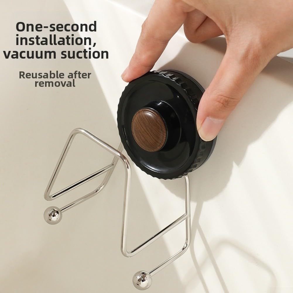 Kitchen Sink Organizer With Stainless Steel Suction Cup Sponge Holder For Wall Mounted Cleaning Tool Storage