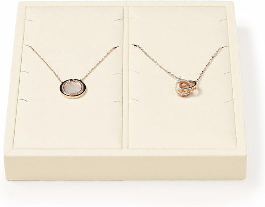 Oirlv Microfiber Jewelry Pendant Display Tray Jewelry Necklace Organizer Display Tray(Beige)