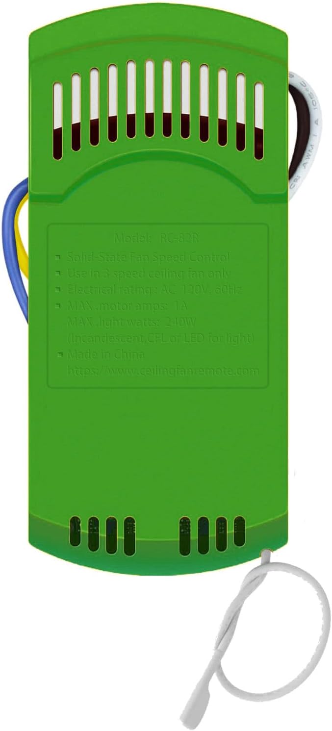 Receiver for 3 Speed AC Ceiling Fan Remote, 434MHz, Compatible with Hunter and Casablanca Ceiling Fan, Replace for Hunter 99770 99813 99392 99118 99122 99123 99119, Receiver only - Remote Not Included