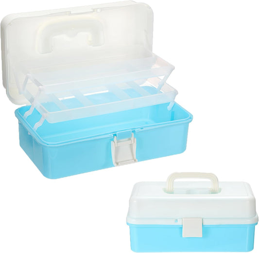 3-Tier Baking Supplies Storage Case Cake Plastic Decorating Tool Storage Box with Handle Folding Craft Organizer for Baking Accessories Snacks