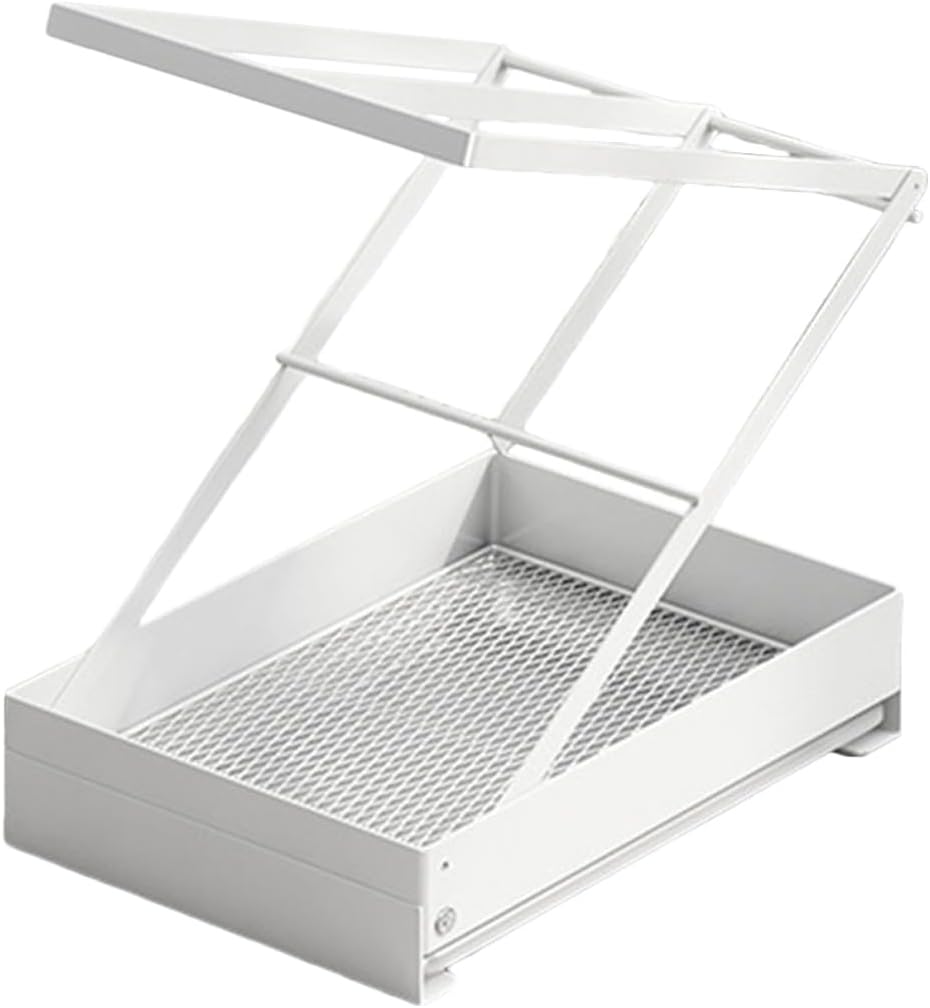 Collapsible Sink Holder Kitchen Tool Organizer Drain Tray with Cleaning Supplies Holder Storage Rack for Brushes and Detergent