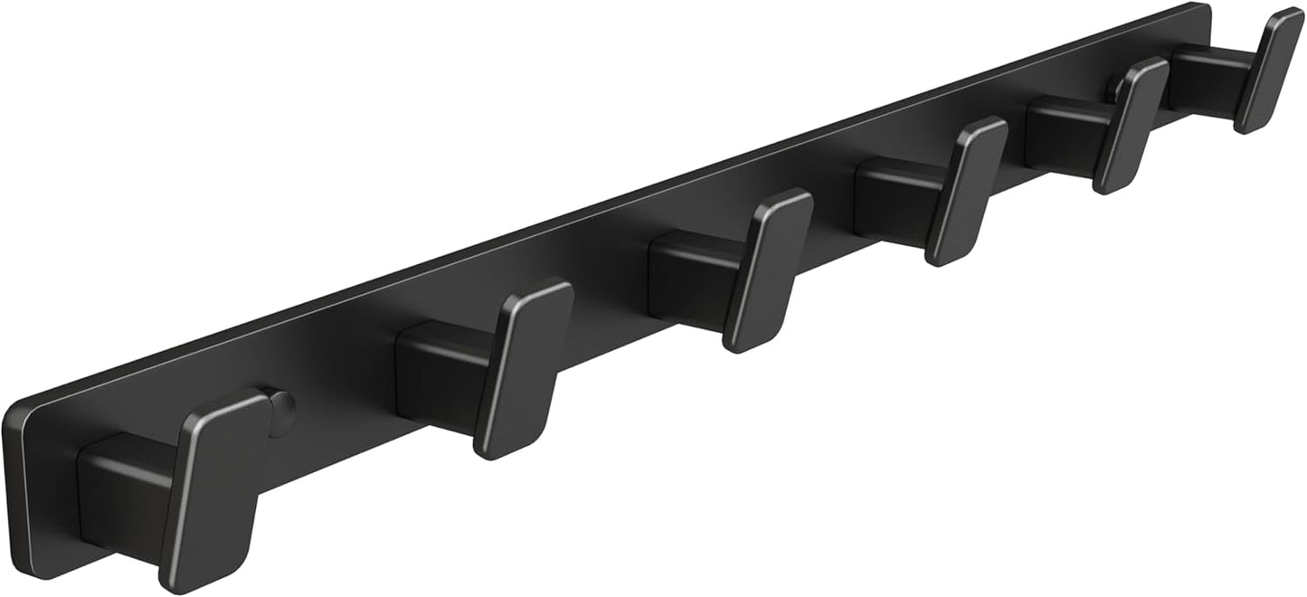 Coat Hook Wall Rack Hanger - Black Coat Rack with 6 Hooks Wall Hooks for Hanging Hat Key Bag Towel Wall Mount Coat Holder