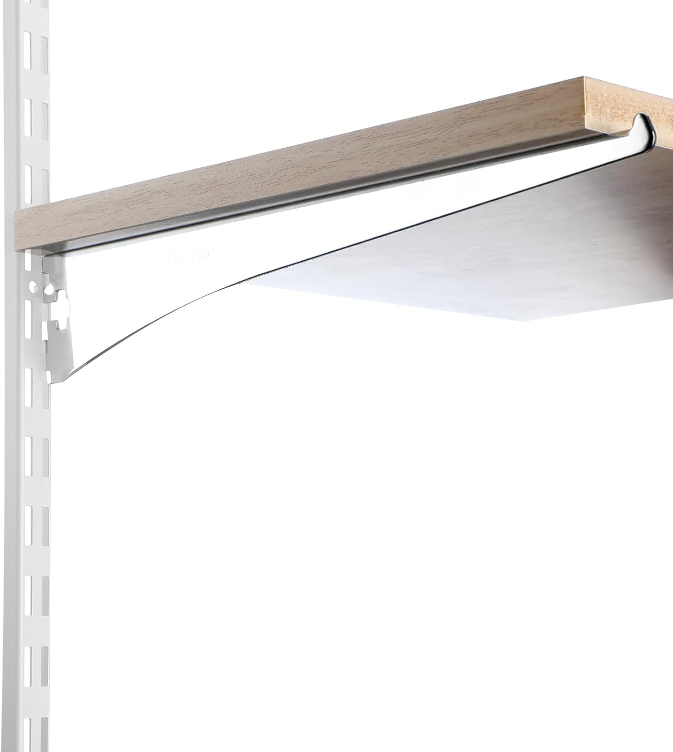 6 Pcs Dual Track Upright Wall Shelving System Heavy Duty Support System Twin Slot Shelf Rail Shelf Standards for Pantries Linen Closets Laundry Rooms(White,47.5 Inch)