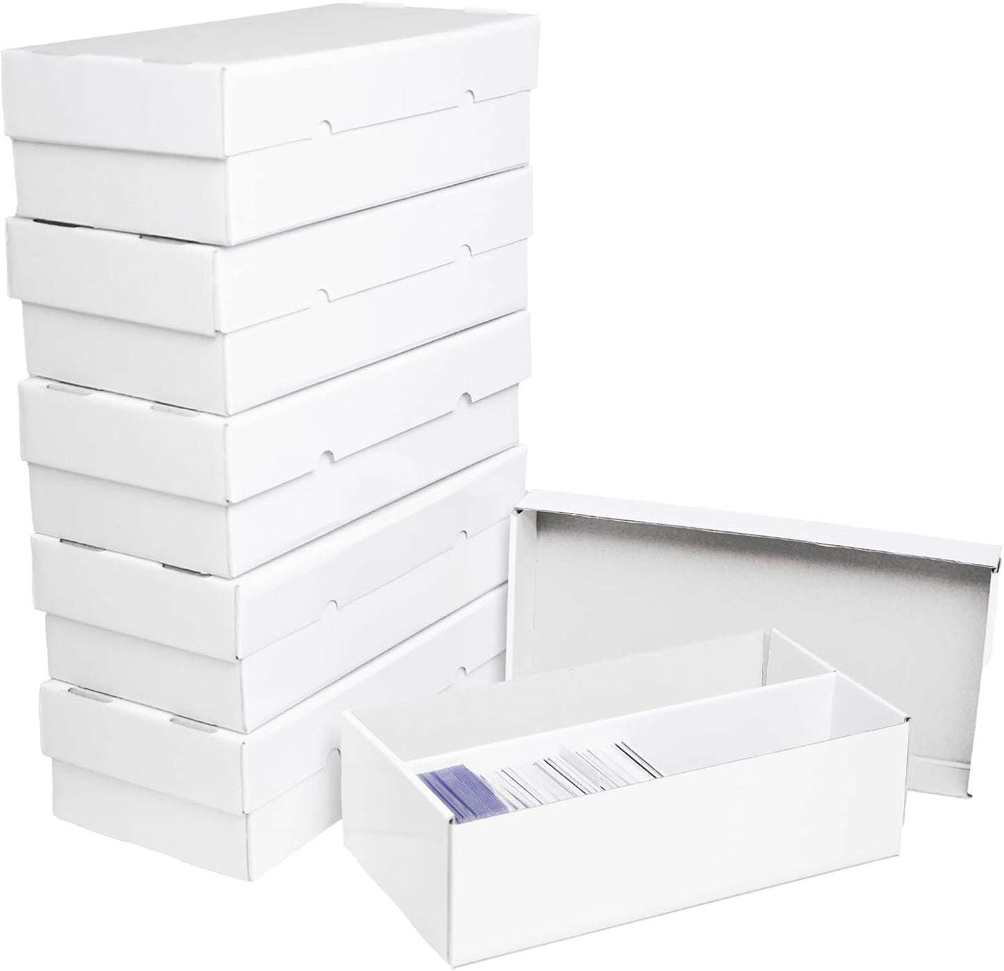 NUMINA 1800 Card High Capacity Storage Box for Trading Card Collection, Sports Card Organizer Set, Heavy Duty 2 Row Cardboard Box with Dividers for TCG/Magic/MTG (6 Pack)