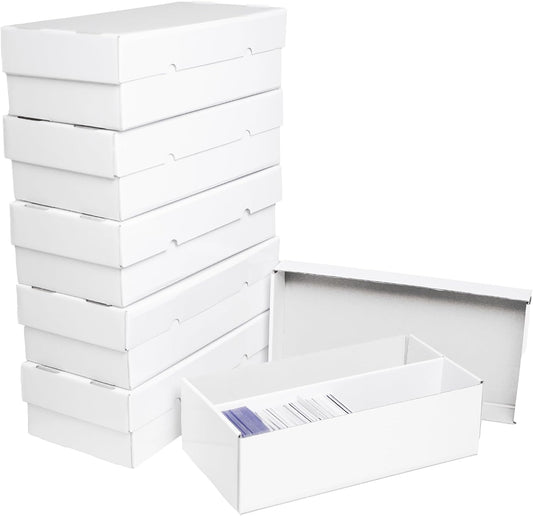 NUMINA 1800 Card High Capacity Storage Box for Trading Card Collection, Sports Card Organizer Set, Heavy Duty 2 Row Cardboard Box with Dividers for TCG/Magic/MTG (6 Pack)