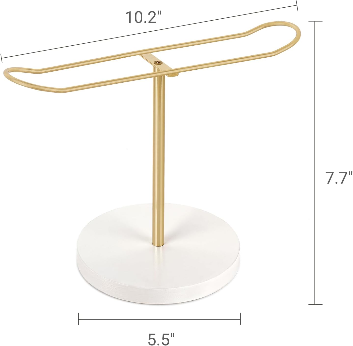 Dahey Headband Holder Metal Headband Organizer Hair Hoop Display Stand, Modern Hair Accessories Organizer Storage Hair Ropes Bracelets Bangles College Dorm Room Decor for Women and Girls, Gold