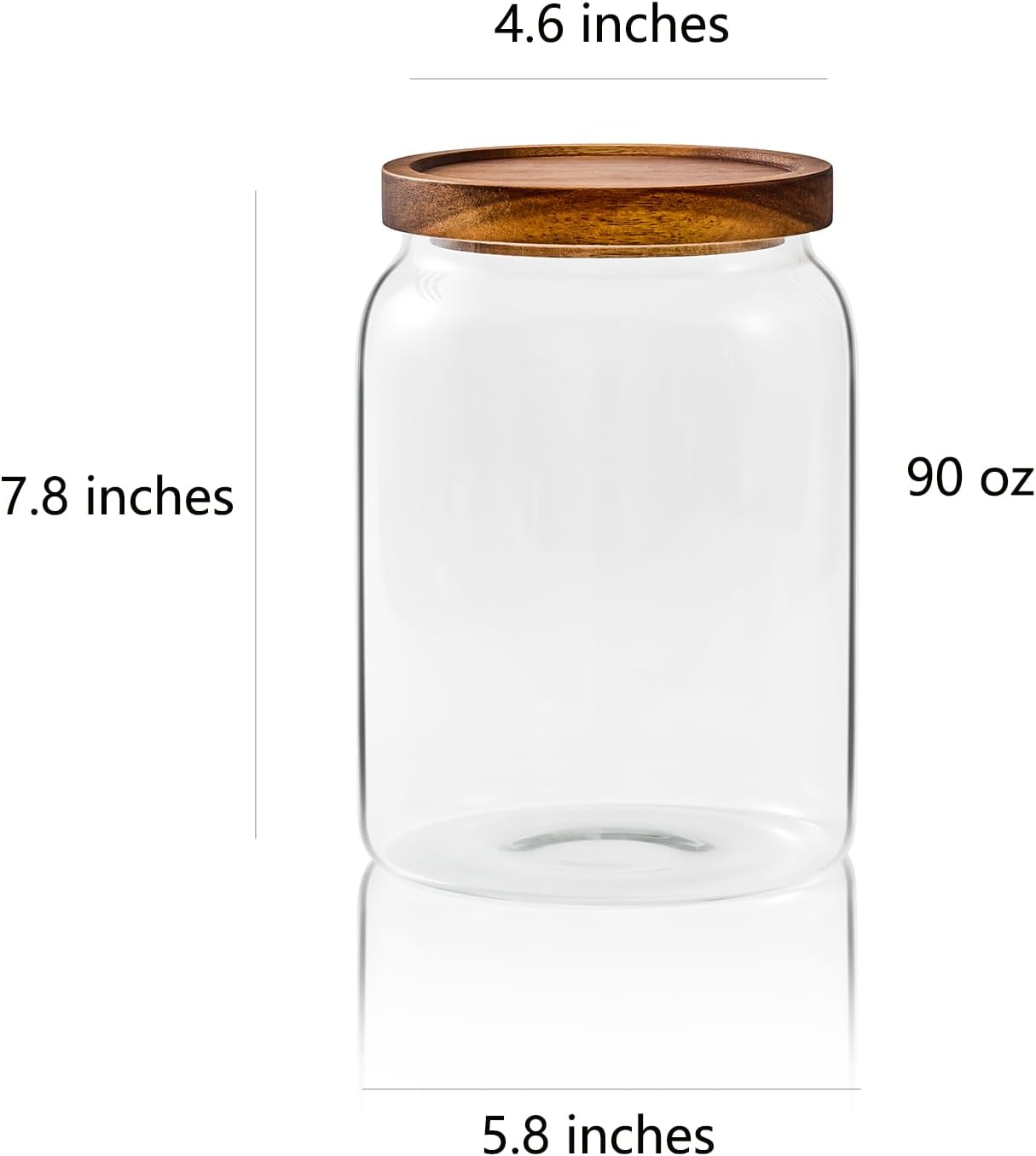 Sweejar Glass Jars for Laundry Room Organization, 90 ounce Laundry Pods Container, Glass Food Storage Jars with Airtight Lid, 1 Pack, Press Lid