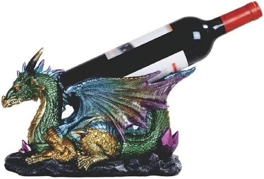Overstock Q-Max 11" W Green Dragon Wine Rack Bottle Holder Dining Room Decoration Figurine