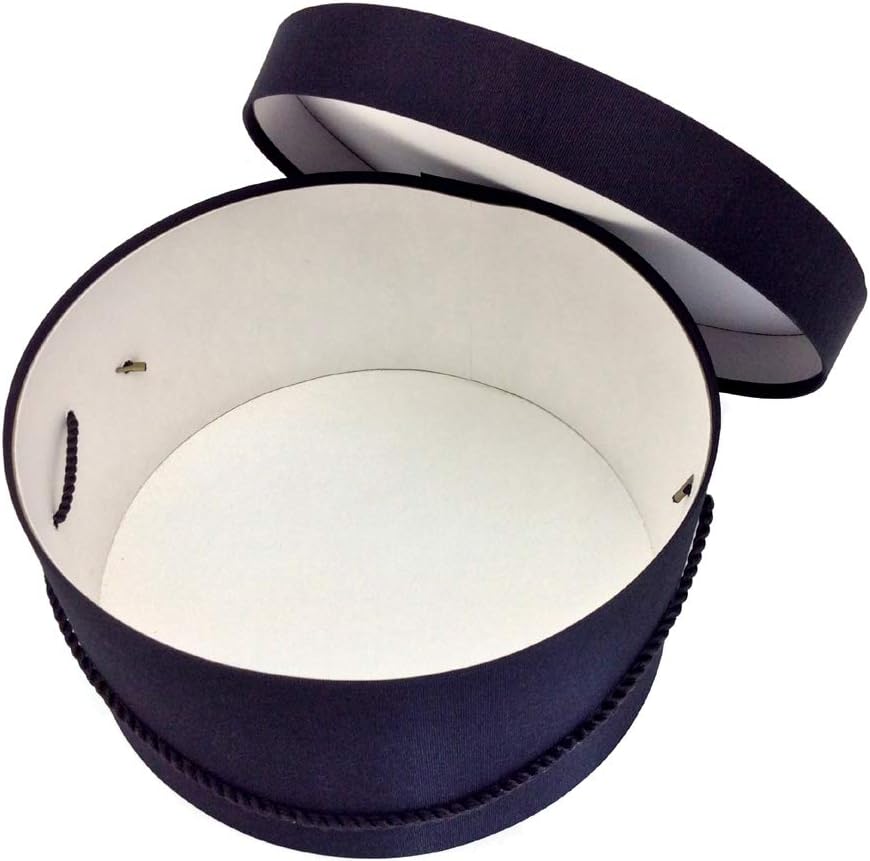 Sarah's Hat Boxes Classic Black Hat Box – 12.75" x 6.5" (Dia. x Ht.) Handmade in USA – Odorless Non-Toxic Adhesive, Cording Handle – Premium Storage for Hats & Accessories