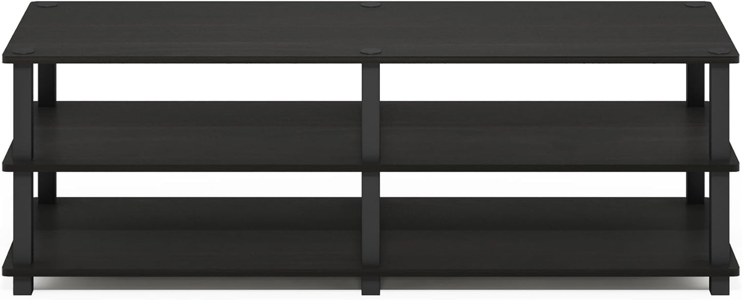 Furinno TURN-S-TUBE Shoe Rack, 3-Tier Shoe Organizer, Shoe Storage Rack with No Tools Assembly, 11.6 x 47.2 x 15.4, for Closet Entryway, Office, Garage, Espresso/Black