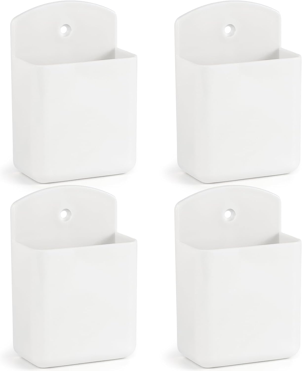 4 Pcs Remote Control Holde Wall Mount, TV Controller Holder, Self Adhesive Remote Holder, Wall Pen Holder Storage Accessories for Home Office School (White)