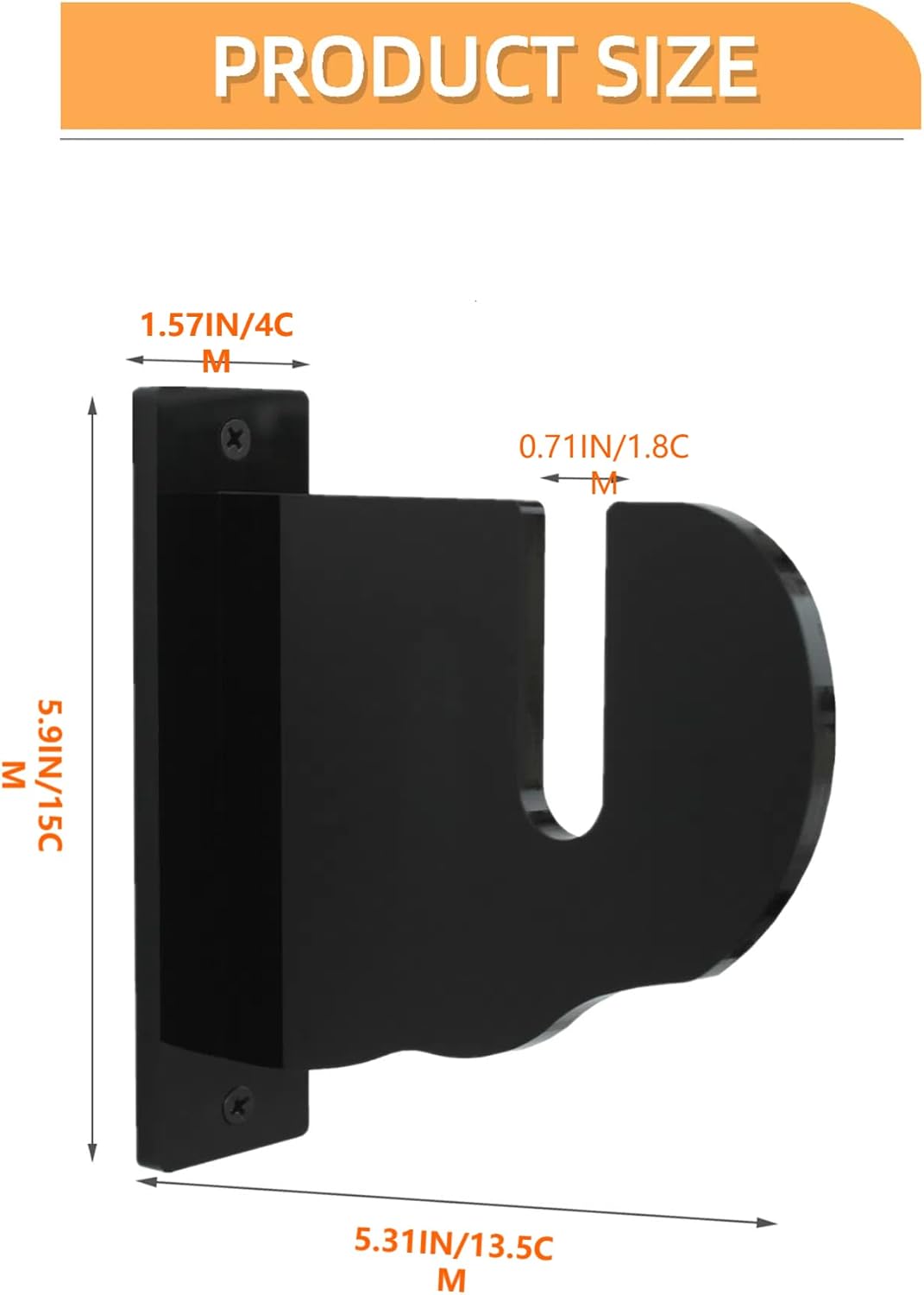 BiJun Skateboard Wall Mount, Snowboard Wall Mount Display, Acrylic Horizontal Skateboards Rack, Skateboard Storage Hanger (Transparent)