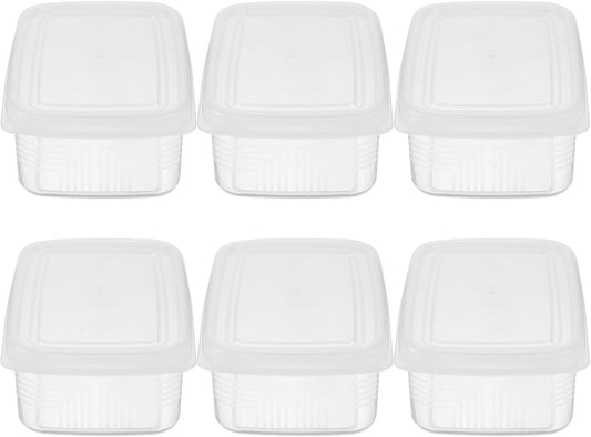 Wakauto 6pcs Small Refrigerator Organizer Bins Food Storage Containers for Fridge Produce Saver Boxes Multipurpose Preservation for Dough Meat Vegetables Kitchen Organization