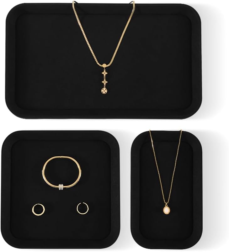 Valet Tray For Men, Velvet Catch All Trays,Luxury Watch Tray,Premium Jewelry Display For Vendors,Black Bracelet Display