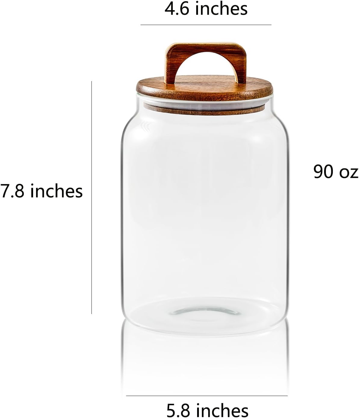 Sweejar Glass Jars for Laundry Room Organization, 90 ounce Laundry Pods Container, Glass Food Storage Jars with Airtight Lid, 2 Pack, Hand Lid