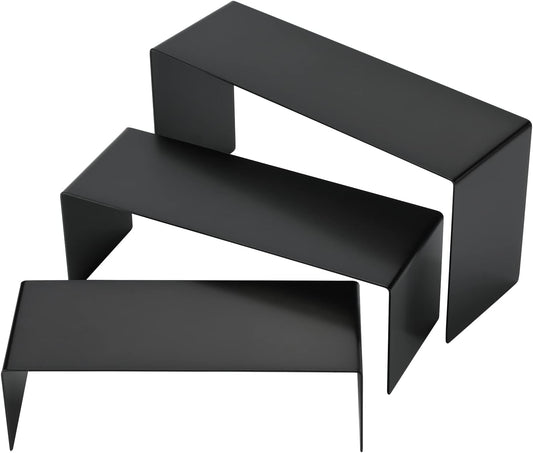 Purse Display Stand Handbag Display Stand Black Stainless Steel Display Risers Showcase Stand Product Stand Set (RCS 50% Recycled Post-consumer Metal)