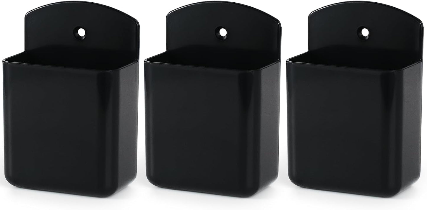3 Pcs Remote Control Holder Wall TV Remote Holder Self Adhesive Marker Holder Pen Holder Stroage for Home Office School (Black)
