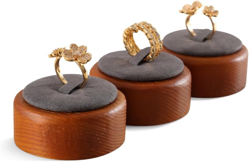 Ring Holder, Jewelry Display for Vendors,Wooden Ring Display,Premium Jewelry Holder,Beige Small Jewelry Stand