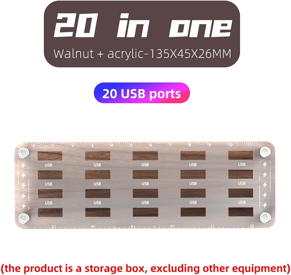 20 Slots Wooden Memory USB Flash Disk Card Case, TF Card Box and Micro SD Drive Card Holder Desk, U-Shield Memory Storage Racks