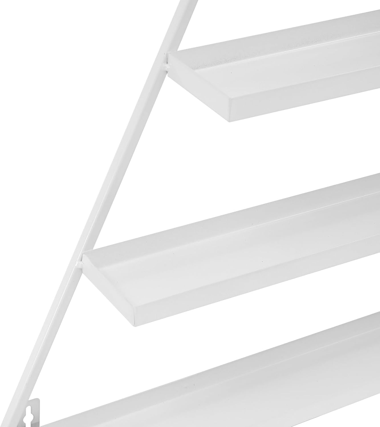 Elegant Gold Wall Mounted Nail Polish Rack - Set of 6 Triangular Cosmetic Display Shelves for Essential Oil Bottles, Organize Your Lipsticks and Perfumes in Style at Home or Salon (White)