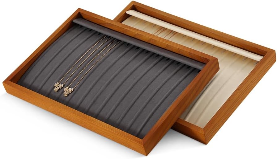Jewelry Tray, Wood Serving Tray,Luxury Flat Jewelry Display,White Jewelry Organizer Tray For Dresser,Ring,Bracelet,Watch,Necklace