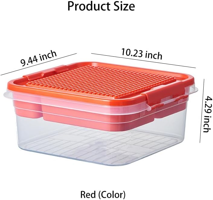 Toys Storage Organizer Bins for Lego, Building Blocks Storage with Building Baseplate Lid, Storage Containers for Building Brick Storage Plastic Stackable Organizer Bin Toy Chest