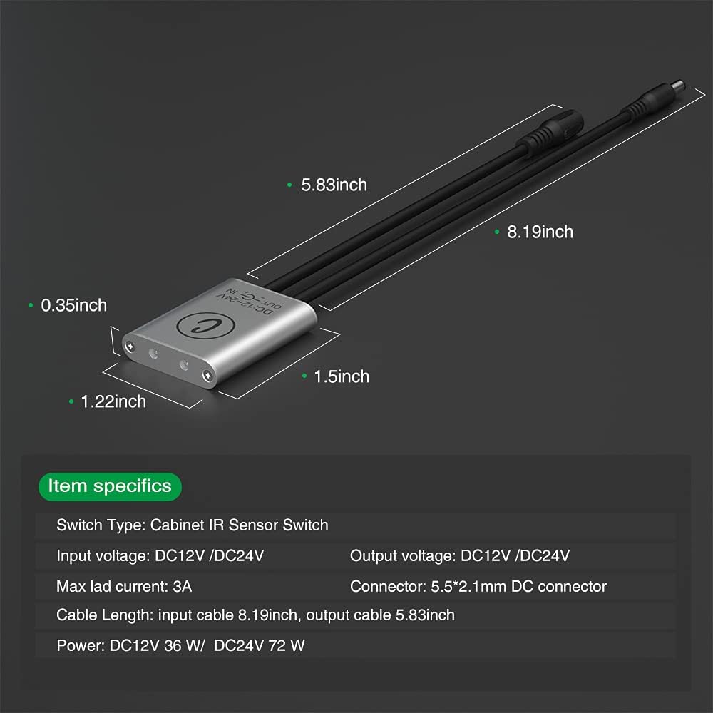 Sensky 19.7FT/6M Cabinet Lighting Kit Flexible LED Strip Lights Kit with Cabinet Sensor Switch,Power Adapter for Gun Safe Cabinet Pantry Wardrobe Lighting (6000K, 6M)