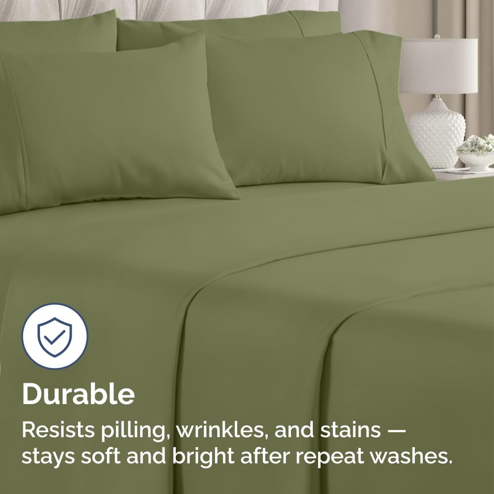 Queen Pillow Cases - 4 Pack - Super Soft Pillowcase Covers - Envelope Enclosure - Hotel Quality Pillow Protectors - Wrinkle Free, Shrink & Stain Resistant - Machine Washable - 20" x 30" (Sage Green)