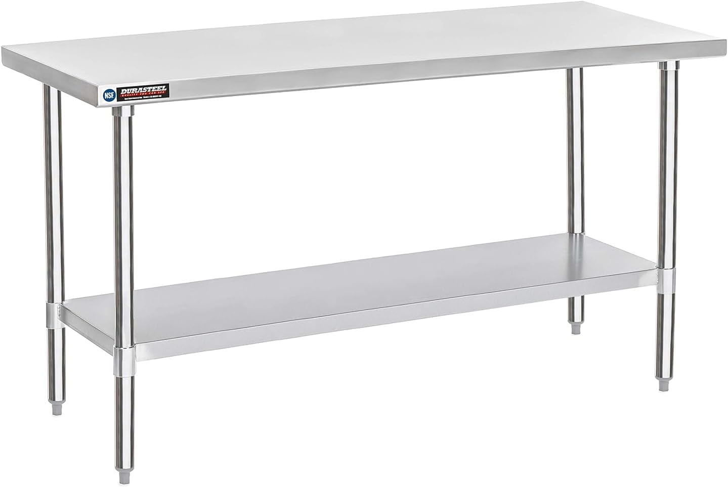 DuraSteel 30x72 Stainless Steel Work Table - NSF Commercial Prep Metal Table - Outdoor Pizza Oven Stand w/Under Shelf - Kitchen Island Laundry Utility Garage Microwave Stand Large Rolling Storage Cart