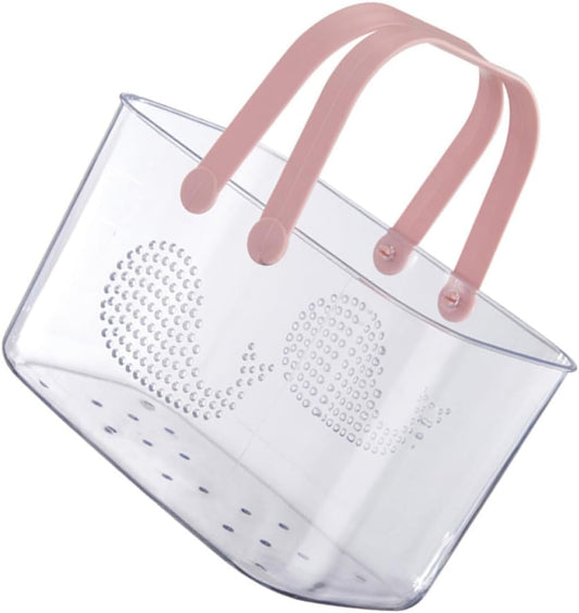 Plastic Storage Basket with Handle Portable Shower Caddy for Bathroom and Dorm Transparent Whale Design Large Capacity Organizer for Shampoo Shower Gel and Cleaning Supplies