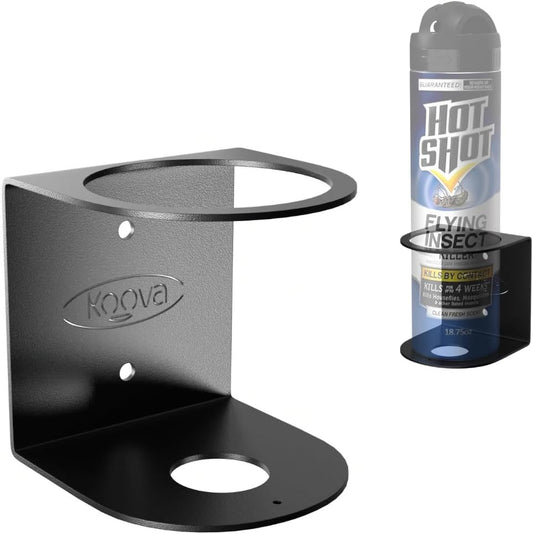 Koova X-Large Spray Can Rack - Fits 1 XL Aerosol Spray Can, Heavy Duty Steel Wall Mount Organizer, Metal Utility Shelf for Home or Garage, Universal Fit, Paint Storage, Hardware Included, Made in USA
