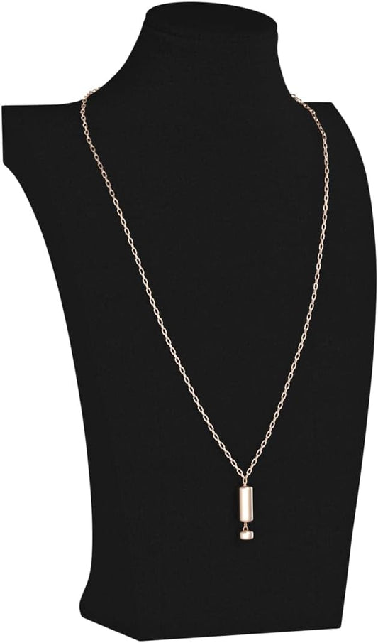 Necklace Bust Display Stand, Necklace Holder, Pendant Chain Necklace Organizer for Women (Black Velvet, S 1PCS)