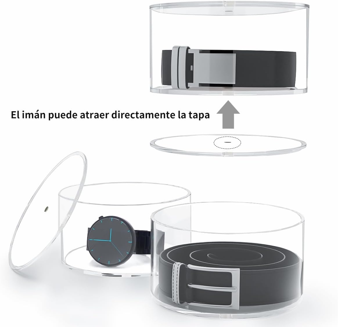 NIUBEE Belt Organizer, Acrylic 5 Layers Belt Case Storage Holder and Display for Accessories like Jewelry,Watch,Bracelets