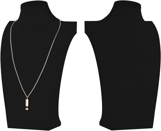 Necklace Bust Display Stand, Necklace Holder, Pendant Chain Necklace Organizer for Women (Black Velvet, S 2PCS)