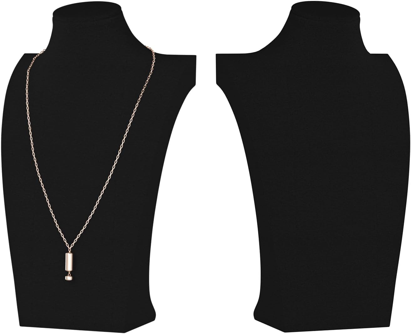 Necklace Bust Display Stand, Necklace Holder, Pendant Chain Necklace Organizer for Women (Black Velvet, S 1PCS)