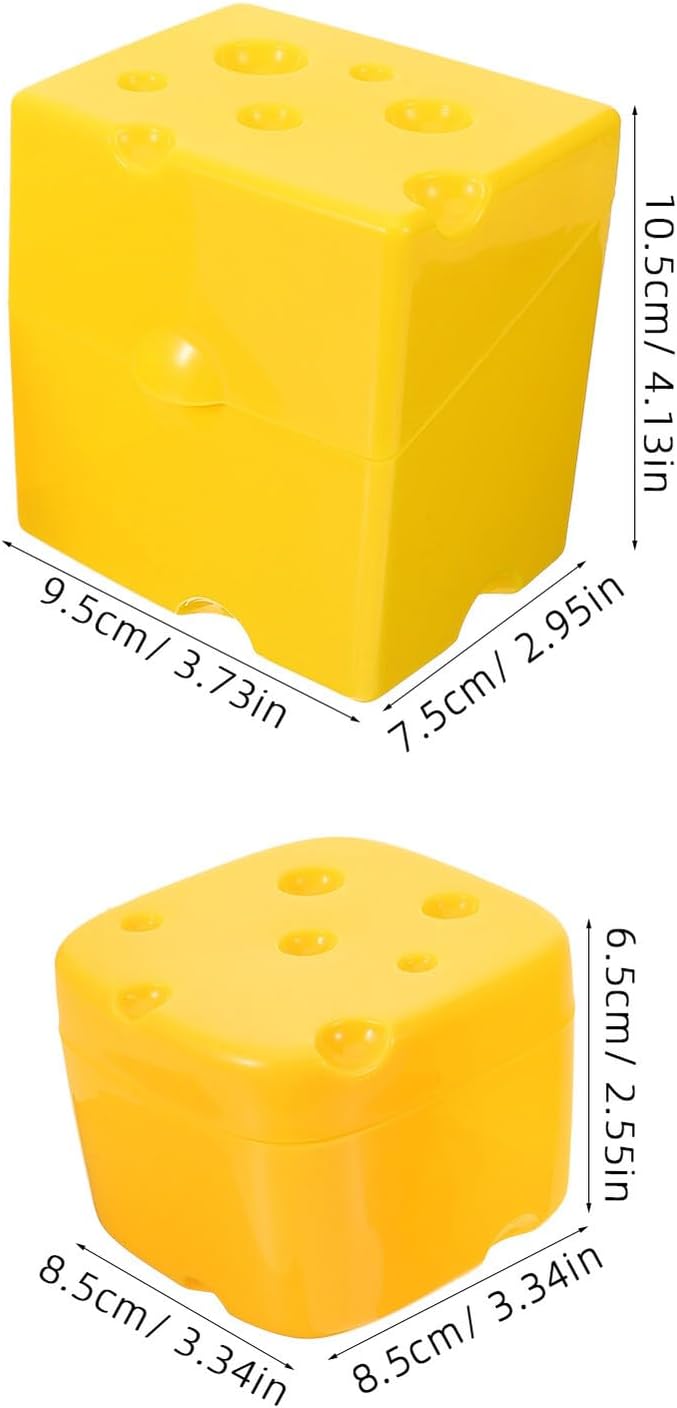 2pcs Slice Cheese Storage Containers with Sealing Lid for Refrigerator Practical Abs Butter and Cheese Keeper Boxes Kitchen Food Storage Bins for Freshness Preservation