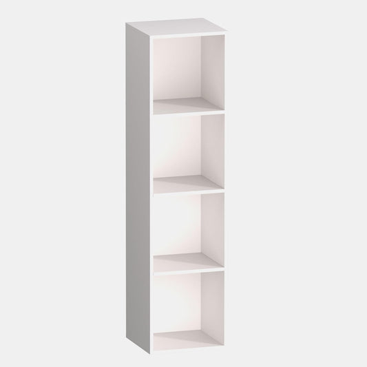 4 Cube Storage Organizer, 4 Tier Cube Bookcase Freestanding Storage Display Organizer for Home Office, Four Cubes Open Shelf Bookshelf (White, 4 Cube)