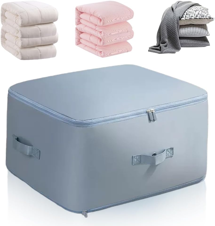 Ultra Space Saving Self Compression Organizer, 2026 Upgraded Space Saving Self Compression Organizer for Comforters, Blankets, Bedding, Portable Heavy Duty Moving Bags Storage Tote for Space Saving